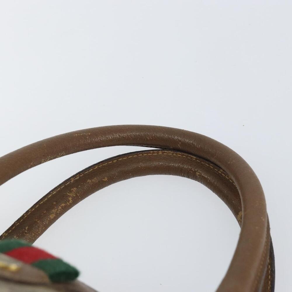 GUCCI GG Supreme Web Sherry Line Bag PVC Beige Gold 116 02 007 Auth 156427 - Picture 8 of 16